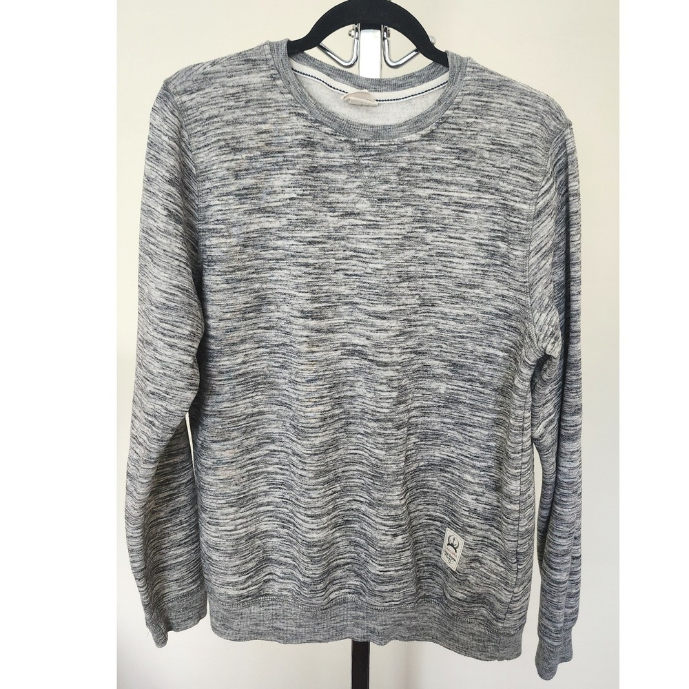 Lancora‎ Mens Gray Space Dye Crewneck Sweatshirt XL Fleece Pullover Marl Knit